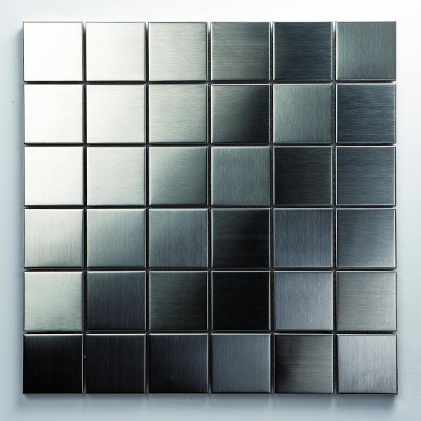 Mosaikfliese Metall silber 4848 30 x 30 cm