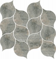 Mosaikfliese Argenta Toscana hoja gris mate 27,2 x 28,9 cm