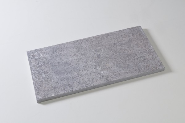Bodenplatte Blaustein grau-anthrazit geflammt &amp; gebürstet Kante gefast 80 x 40 x 3 cm
