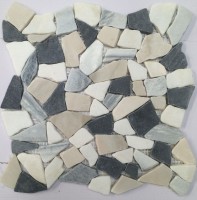 Mosaikfliese Bruch black-beige PEB-04 29 x 29 cm
