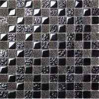 Mosaikfliese Fiori metall schwarz 30 x 30 cm