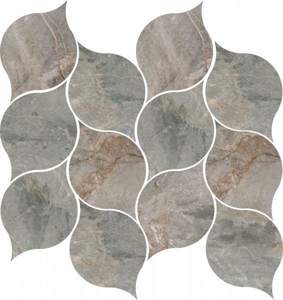 Mosaikfliese Toscana hoja greige/gris mate 27,2 x 28,9 cm