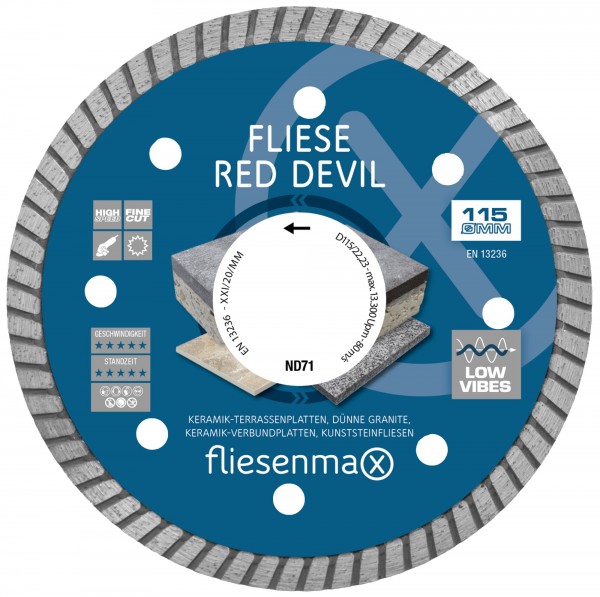 Flexscheibe Collexion Diamant Trennscheibe Fliese Red Devil Turbo 115mm