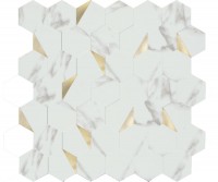 Mosaikfliese selbstklebend X-Glue Marmori white gold 29 x 29,5 cm