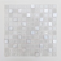 Mosaikfliese selbstklebend X-Glue Glas Alu-Weiß 30 x 30 cm