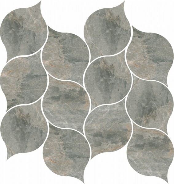 Mosaikfliese Toscana hoja gris mate 27,2 x 28,9 cm