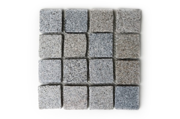 Pflasterstein Granit Pflastermatte geflammt 40 x 40 cm