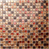 Mosaikfliese Toronto rot gold braun 30 x 30 cm