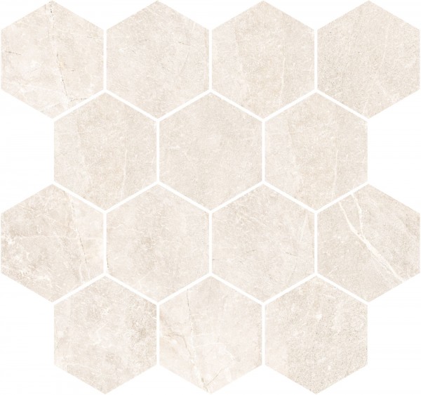 Mosaikfliese Tempo Hex cotton mate 26,5 x 28,3 cm