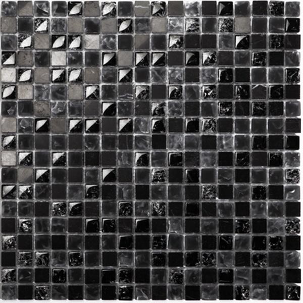 Mosaikfliese Scassato schwarz mix 30 x 30 cm