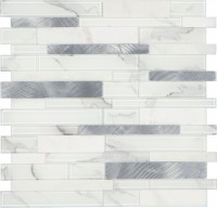 Mosaikfliese selbstklebend X-Glue Carrara white silver 30,5 x 30,5 cm
