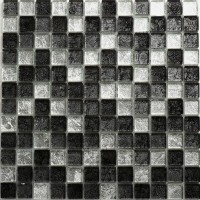 Mosaikfliese Inca schwarz silber 30 x 30 cm